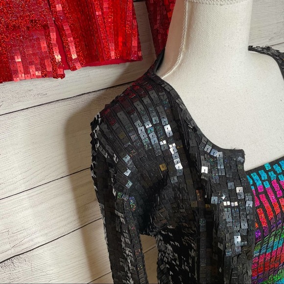 3 PIECE SET Moda International Vintage Y2K Sequin Tube Top & Cardigans XS - Picture 6 of 13